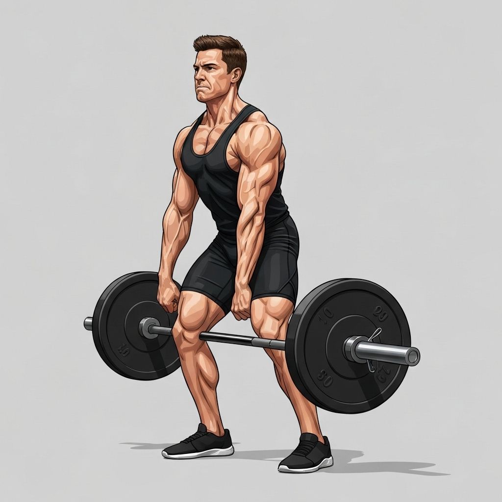 Stiff legged deadlifts illustration